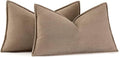 MIULEE Pack of 2 Coco Brown Decorative Lumbar Pillow Covers 12x20 Inch Soft by MIULEE
