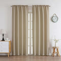 Chyhomenyc Camel Curtains 78 Inch Length 2 Panels Set, Faux Linen Textured by Chyhomenyc