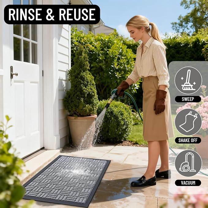OLANLY Front Door Mat Outside Entrance 71x47, Heavy Duty Sturdy Natural Rubber - Image 7