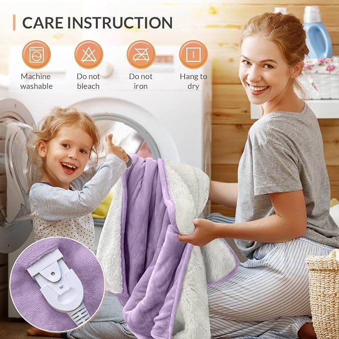 HOMLYNS LuxeHeat Heated Blanket Electric Blanket Queen Size, Soft Flannel - Image 9