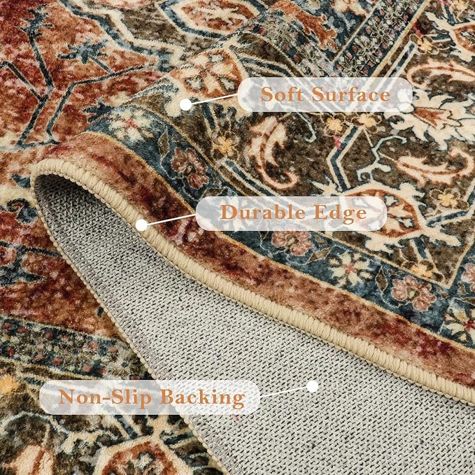 Lahome Oriental Hallway Runner Rug, 2.5x10 Washable Runner Ultra-Thin Hallway - Image 7