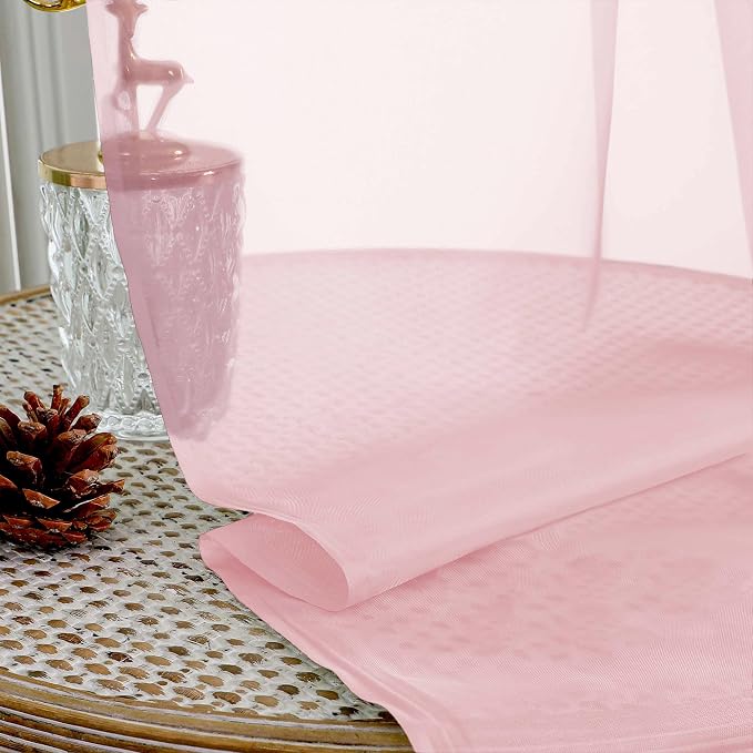OVZME Blush Pink Bedroom Curtains 96 Length - Image 4