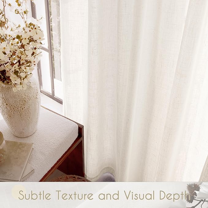 Extra Long 132 inch Curtains Linen Blend - Image 4