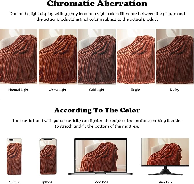 NEWCOSPLAY Super Soft King Blanket Coffee Premium Silky Flannel Fleece 3D - Image 6
