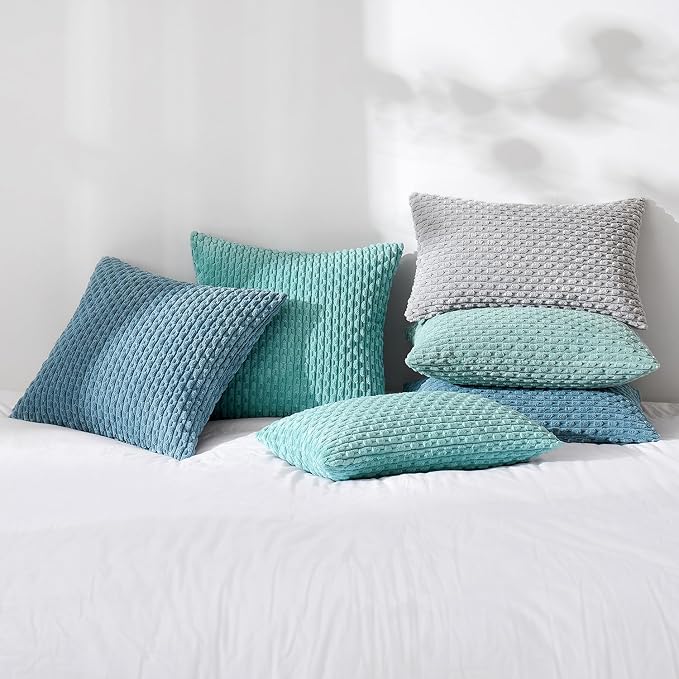 MIULEE Pack of 2 Decorative Throw Pillow Covers 16x16 Inch Soft Boho Striped - Image 7