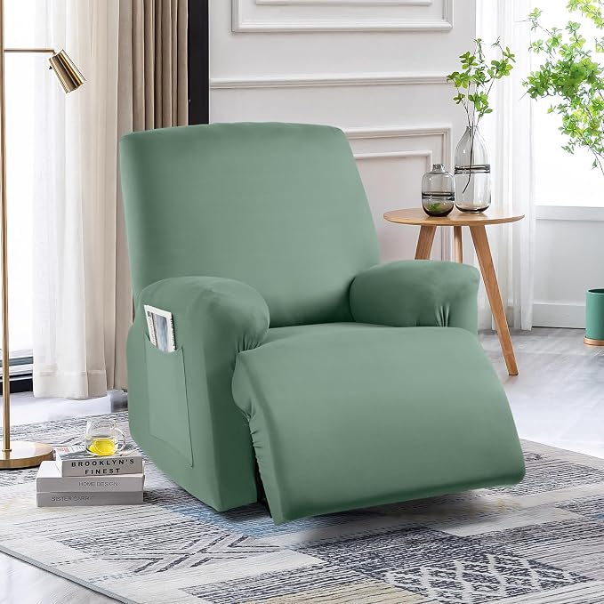 TAOCOCO Stretch Recliner Chair Covers 3-Pieces Solid Furniture Covers Recliner - Image 7