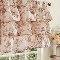 jinchan Amlie Ruffled Floral Valance Curtain Shabby Chic Linen Kitchen Valance by JINCHAN