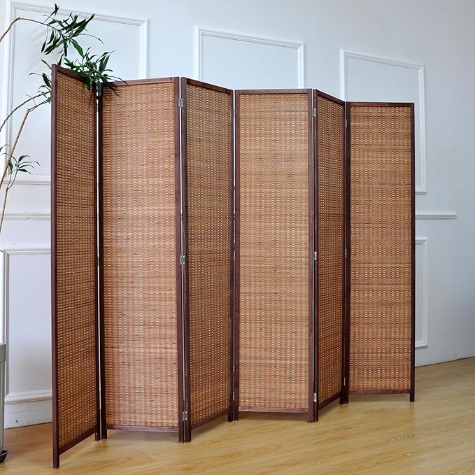 Furnnylane 6 Panel Bamboo Room Divider – 5.6 ft Tall Folding Privacy Screen - Image 5