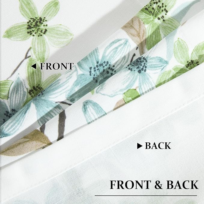 Leeva Tie-up Curtain Valances for Bedroom, Rustic Blue & Green Flower Privacy - Image 5