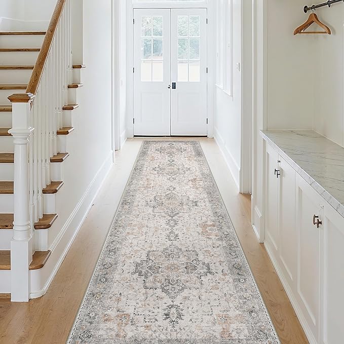 GENIMO Runner Rug 2'6"x6 Machine Washable Non Slip Vintage Hallway Runner Rug - Image 2