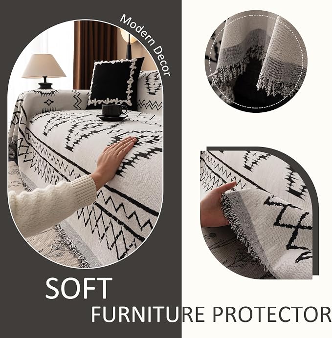 VClife Boho Aztec Couch Cover Retro Couch Cover - Image 5