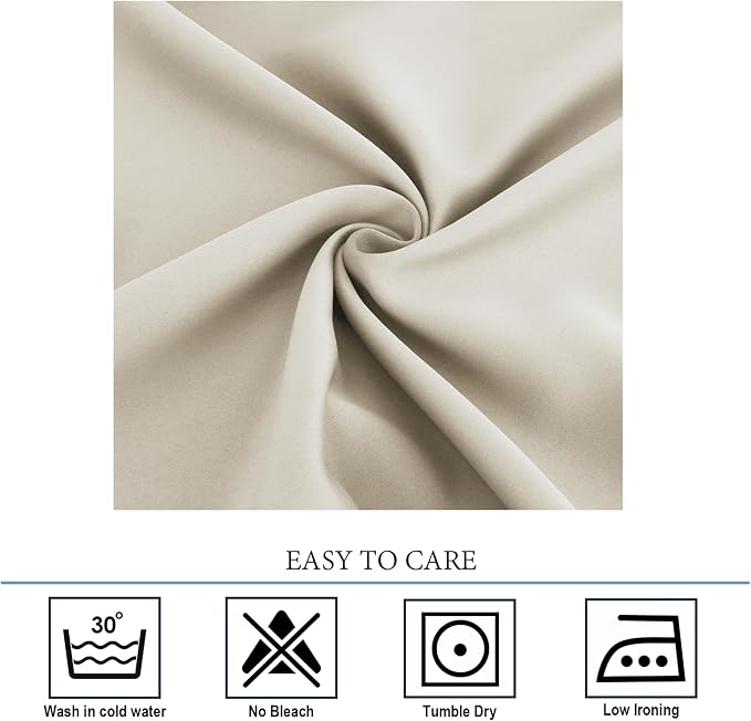 Diraysid Light Beige Grommet Blackout Curtains - Image 5