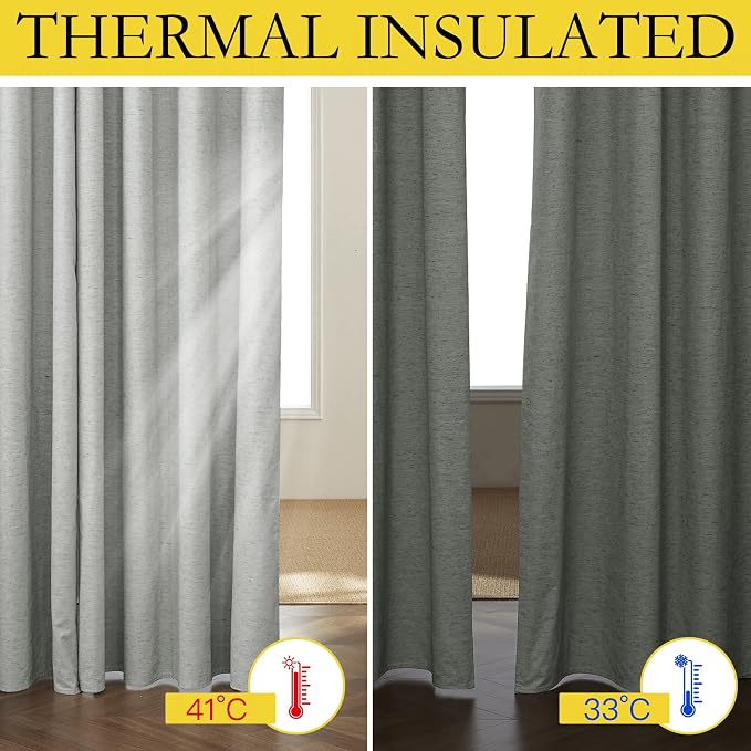 NICETOWN Grey Noise and Lights Block Out Curtains, 2 Panels, 42-inch W by - Image 3