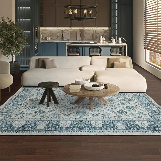 Area Rug 5×7, Large Vintage Boho Rug, Ultra-Soft Low Pile, Non Slip, Stain - Image 5