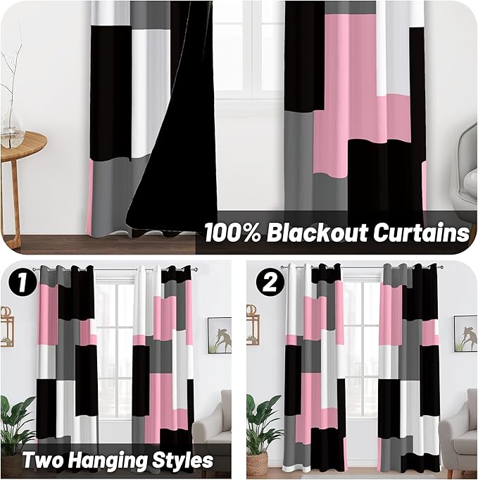 Tyrot Pink 100% Blackout Curtains - Image 2