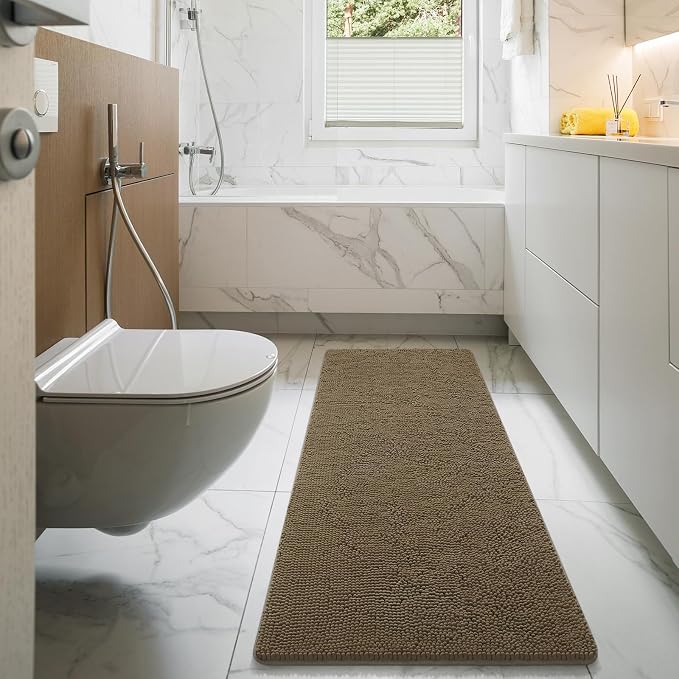 LOCHAS Luxury Bathroom Rug Shaggy Bath Mat 24 x 60 Inch, Washable Non Slip Bath - Image 7