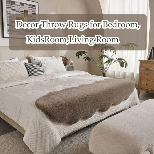 1700GSM Fuzzy Faux Sheepskin Fur Area Rug, Extra Soft Faux Fur Mat, Fluffy - Image 2