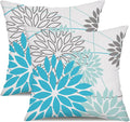 DFXSZ Outdoor Waterproof Summer Pillow Covers 18x18 Set of 2 Blue Floral by DFXSZ
