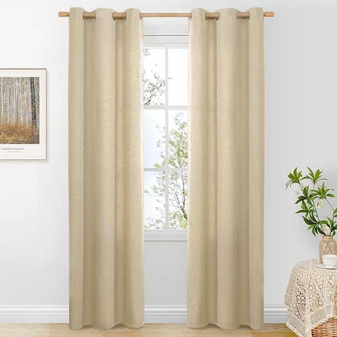 BGment Sand Beige Linen Curtains by BGment