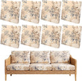 Tegeme 8 Pcs Stretch Printed Sofa Cushion Covers Outdoor Floral Couch Covers by Tegeme