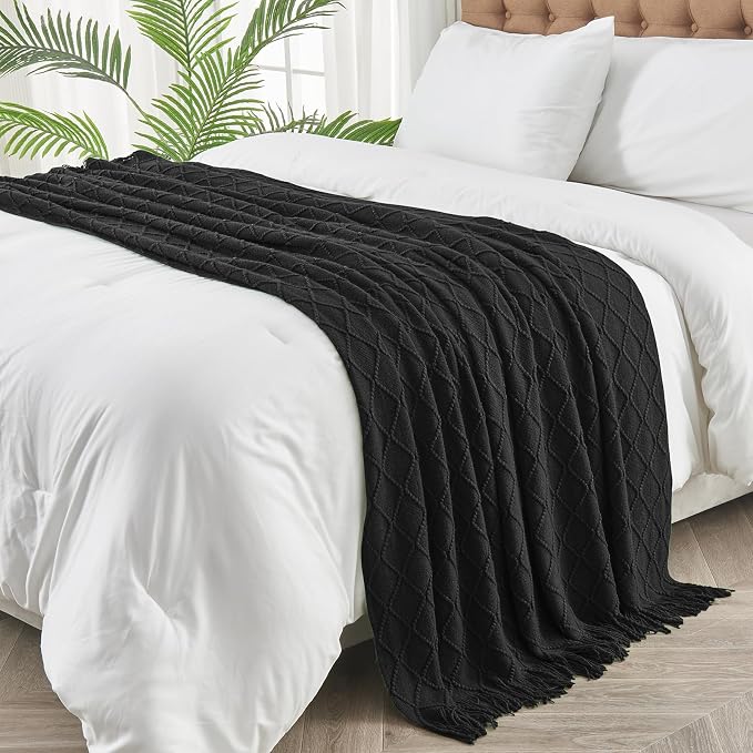 inhand Knitted Throw Blankets for Couch and Bed, Soft Cozy Knit Blanket - Image 3