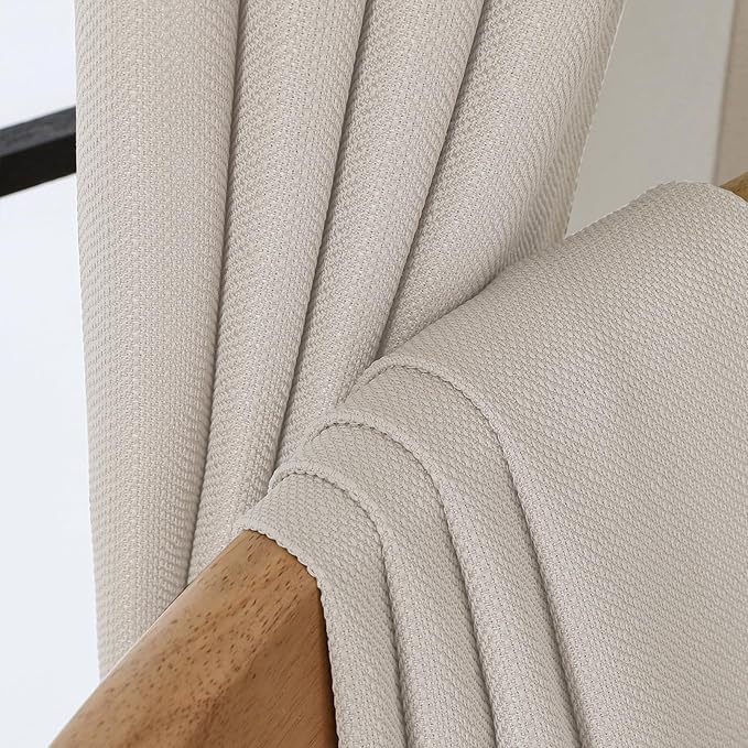 Chyhomenyc 24 Inch Length Tier Curtains, Faux Linen Textured Light Filtering - Image 7