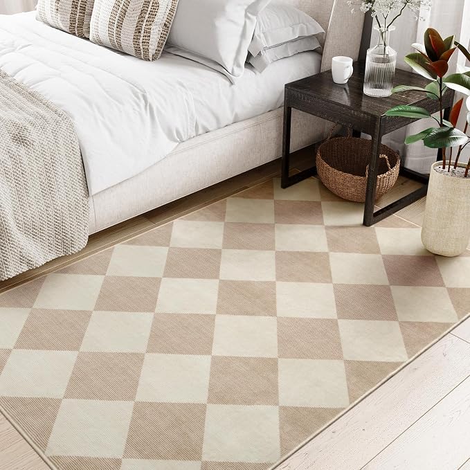Beeiva Checkered Print 3x5 Washable Area Rug - Image 7