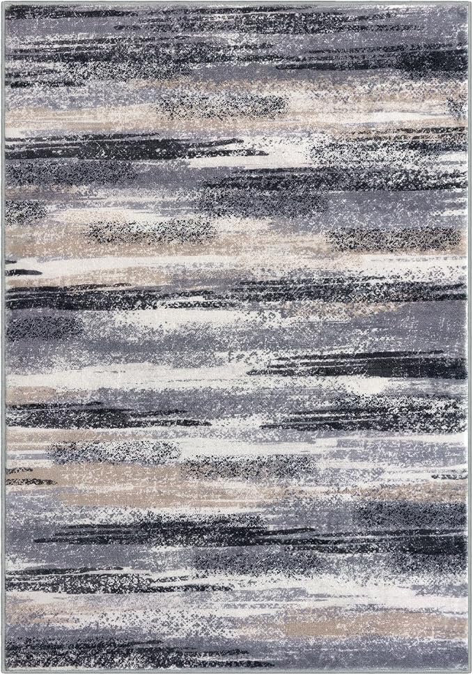 Lansny Modern Abstract 5x7 Machine Washable Area Rug Non-Slip Soft Bedroom - Image 9