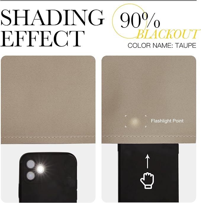 NICETOWN Bedroom Curtain Panels Blackout Draperies, Thermal Insulated Solid - Image 4