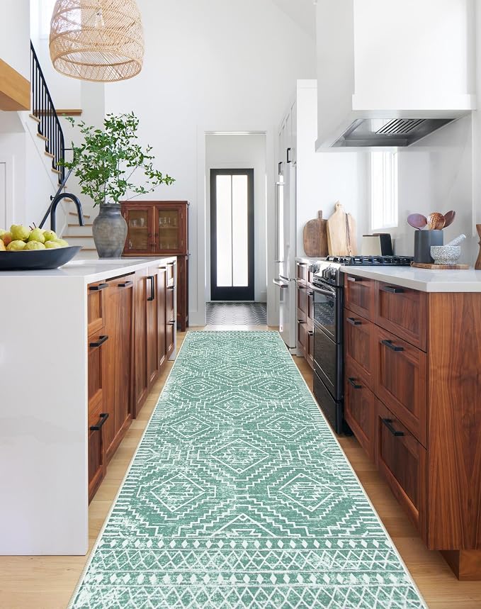Wonnitar Moroccan Kitchen Runner Rug Washable Non-Slip, Boho Long Runner Rug - Image 5