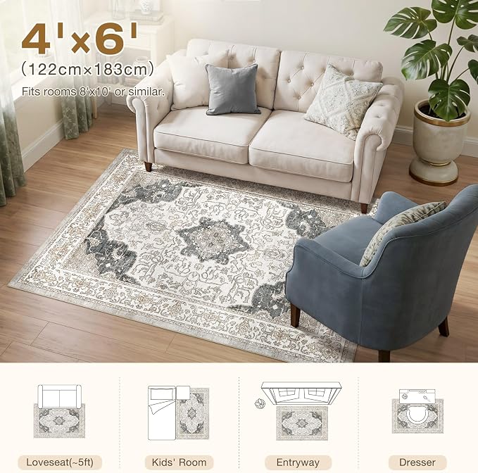 cotiled 4x6 Area Rugs Large Washable Rugs - Image 7