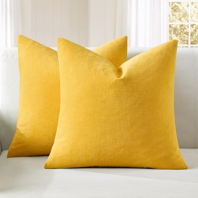 MIULEE Yellow Couch Pillow Covers 20x20 Inch by MIULEE