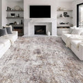 Abstract 9x12 Washable Rug: Modern Ultra Non Slip Area Rug Soft Carpet Foldable by Puino