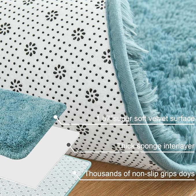 Merelax Modern Soft Fluffy Small Shaggy Rug - Image 5