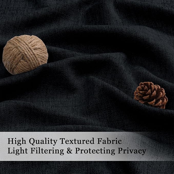 OWENIE Black Valances for Windows 1 Pcs 20 Inch Length, Light Filtering - Image 2