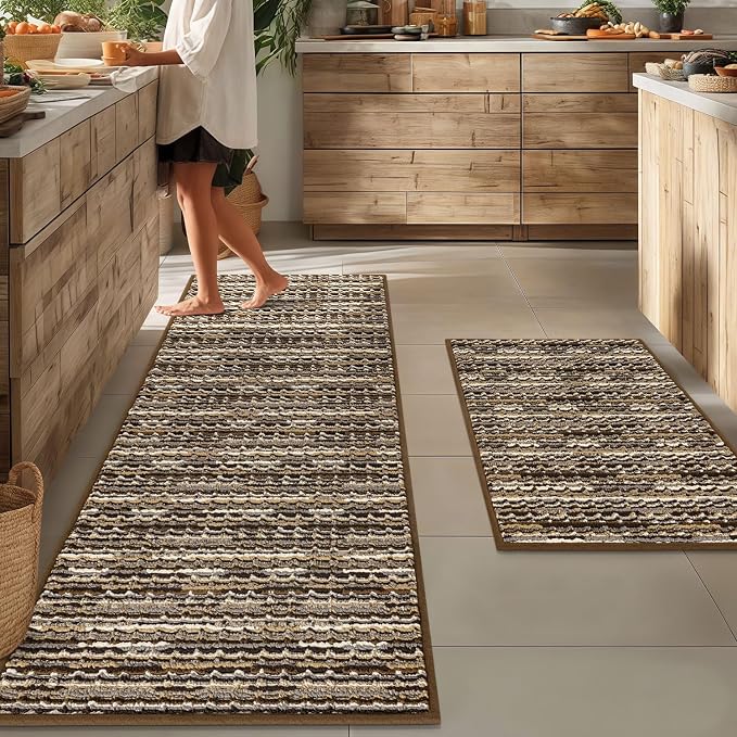 Kitchen Rugs Sets of 2-Non Slip Kitchen Mats by BSICPRO