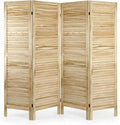 Bluecat 4 Panel Room Divider, Freestanding Solid Wood Partition Wall by Unknown