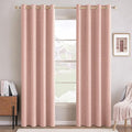MIULEE Linen Curtains for Bedroom 100% Blackout Thermal Insulated Blush Pink by MIULEE
