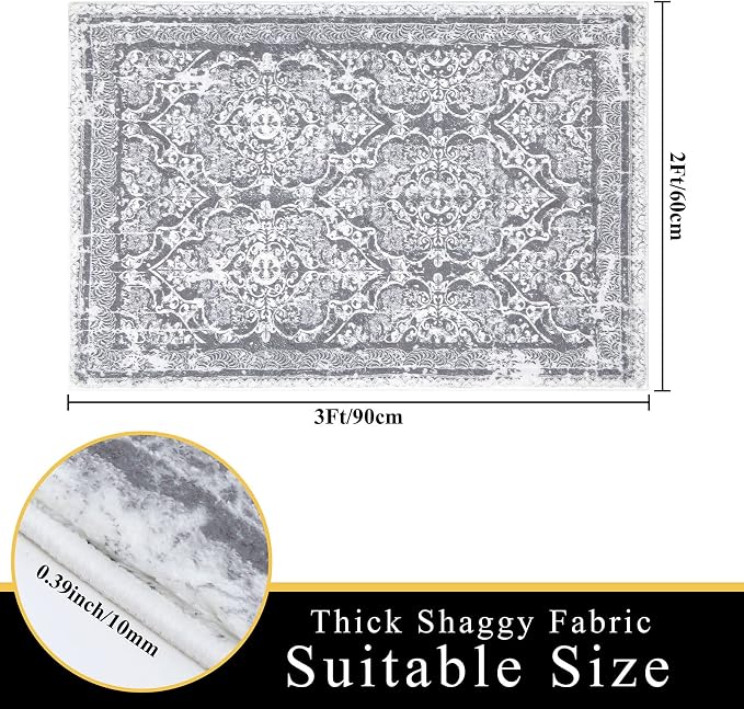 Vaukki Hallway Runner Rug, Vintage Shaggy Soft Laundry Rug Runner, Non Slip - Image 2