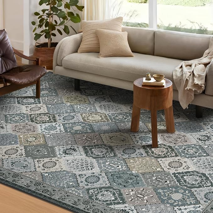 Phantoscope Washable Area Rug 5'x7' Non-Slip, Vintage Boho Rugs - Image 6