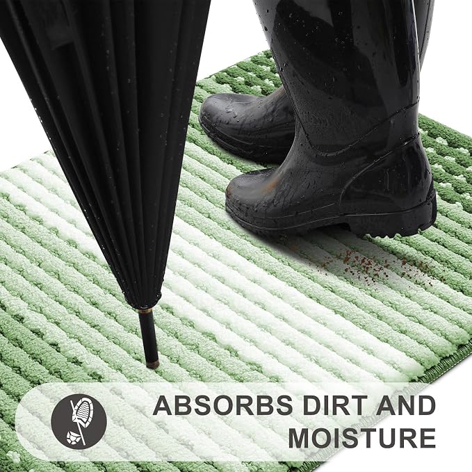 Kitinjoy Indoor Outdoor Door Mat, 47x17 Non-Slip Absorbent Dirt Trapper - Image 2