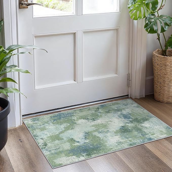 Washable Area Rug 2x3, Small Entryway Rug Non-Slip Vintage Door Mat Indoor by AMADAHOMEFURNISHING