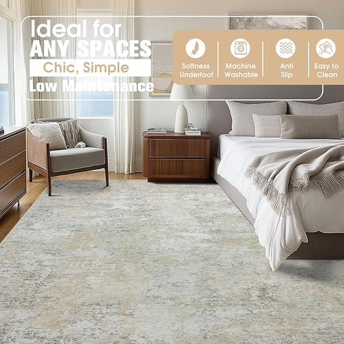 10x14 Area Rugs for Living Room Rug Washable: Abstract Large Rug Indoor Modern - Image 2
