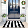 OLANLY Black and White Striped Rug 2' x 3' – Washable Cotton Indoor Outdoor by OLANLY