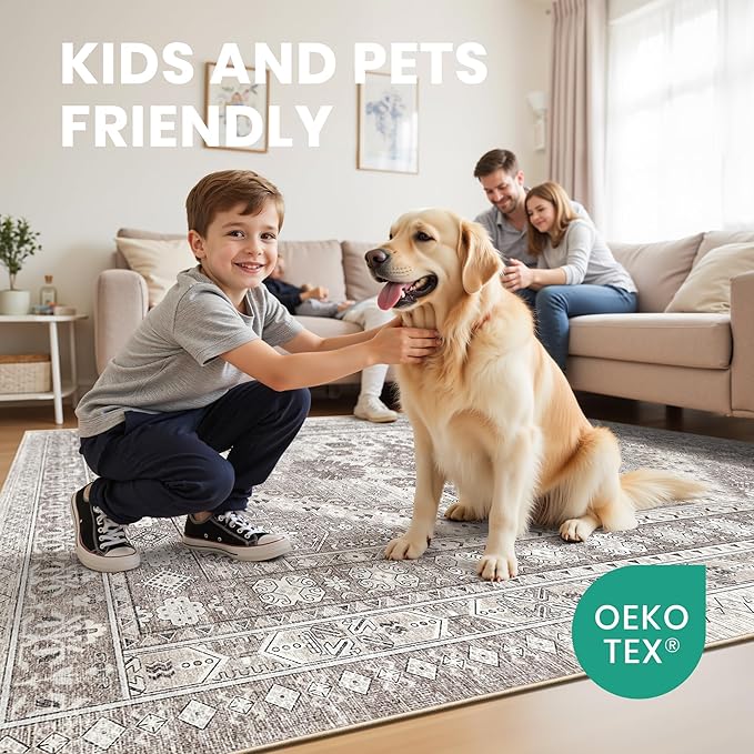 zesthome 10x14 Area Rugs, Stain Resistant Washable Rug, Ultra-Thin Rugs - Image 7