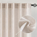 MIULEE Natural White Linen Curtains 120 Inches Long by MIULEE