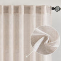 MIULEE Natural White Linen Curtains 132 Inch Length 2 Panels by MIULEE