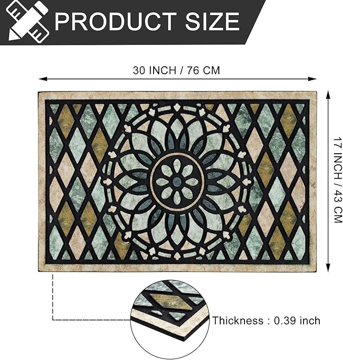 CHICHIC Welcome Door Mat 17x 30 Inch Front Doormat Outdoors - Image 3