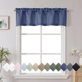 Chyhomenyc Blue Valance for Windows, Light Filtering Faux Linen Textured Small by Chyhomenyc