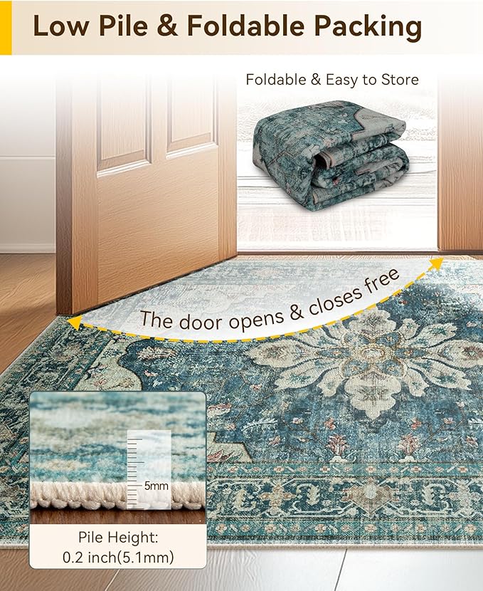 Area Rugs 2'6''x14' Runner Rug Non Slip Washable - Image 4